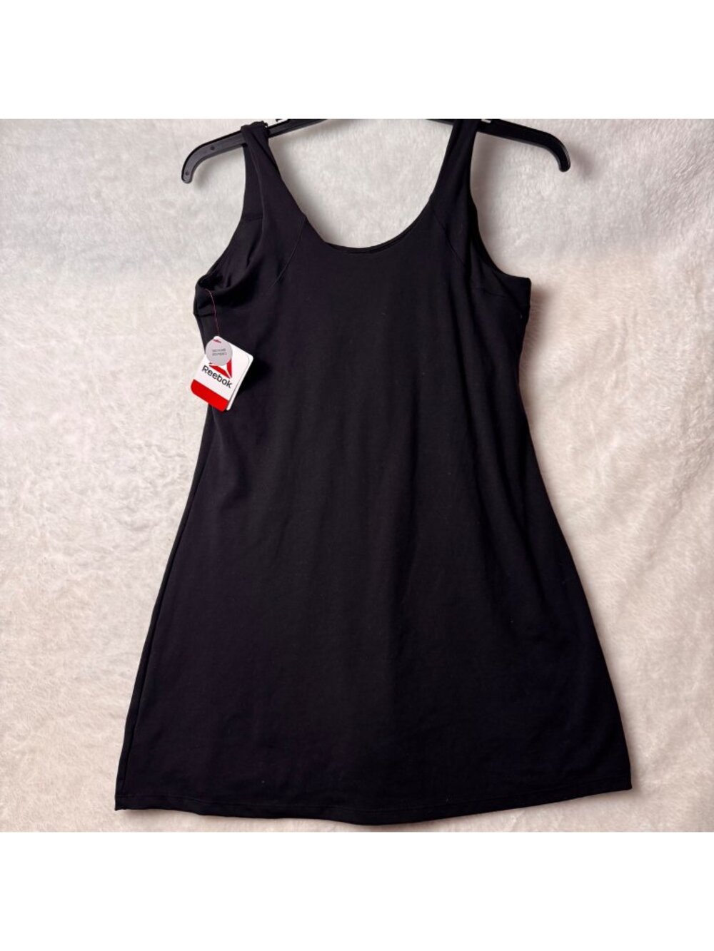 NWT Reebok ResetTennis Dress black large Built-in Bra & Shorts moisture wicking
